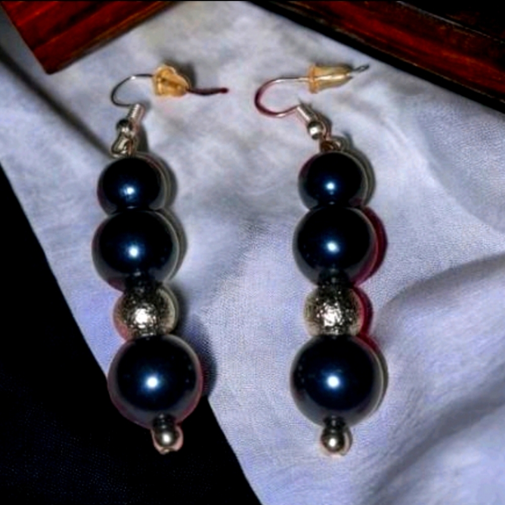 Royal blue Handmade beaded earrings